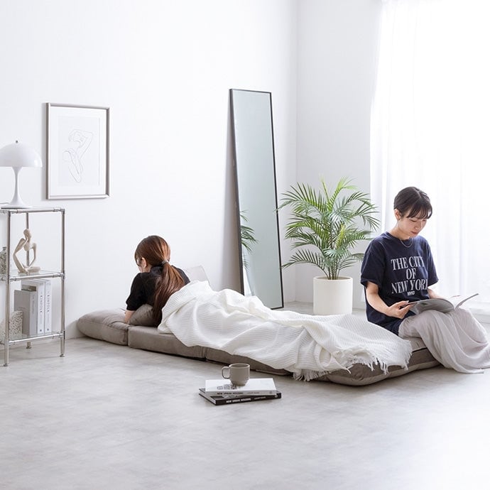 ベッド Lara リクライニングソファベッド すのこベッド パイプベッド 幅100×奥行73cm 完成品 スチール