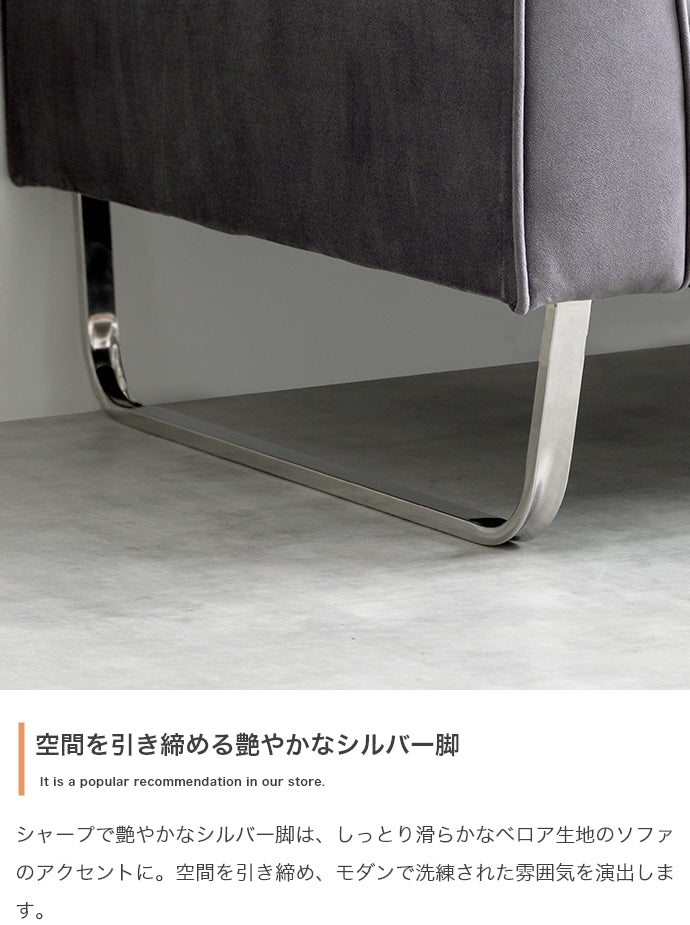 ソファー 2人掛け 2点セット Sommet 2人掛けカウチソファ+オットマン ローソファー