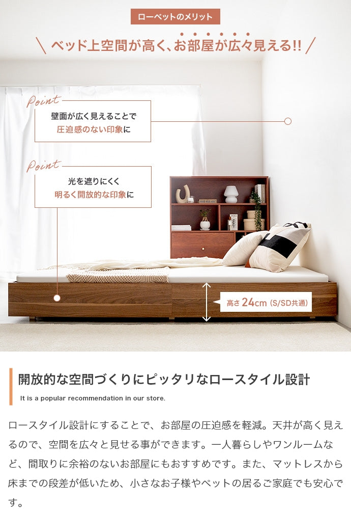 マットレス セミダブル Slib すのこローベッド ボンネルマットレス付き ベッドマットレス 敷布団