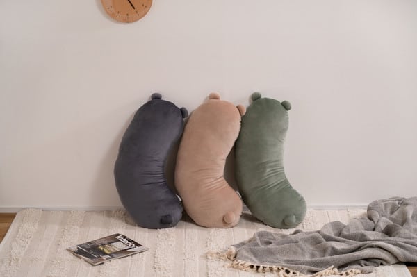ボディピロー 幅35×奥行18×高さ70cm 日用品 完成品 組立不要 北欧 ベージュ ダークグレー