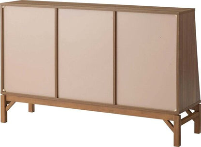 ストレージ シェルフ 幅120×奥行35×高さ75cm リビング収納 ブラウン 天然木