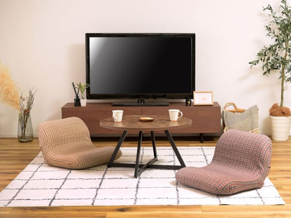 ラウンドテーブル L 幅75×奥行75×高さ40cm ローテーブル センターテーブル ミックス スチール