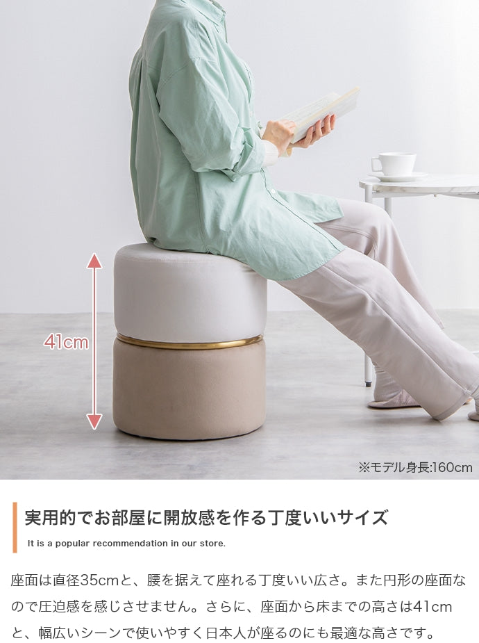 スツール Alina ベロアバイカラースツール チェア ダイニングチェア デザインチェア 回転チェア