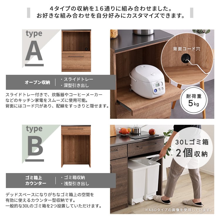 食器棚 日本製 特殊鋼板を使った組み合わせキッチンカウンター 収納 SH-22-CKS180-ABC