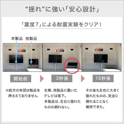 八角壁寄せテレビスタンド ロータイプ 32から65インチ ワイドスイング スチール