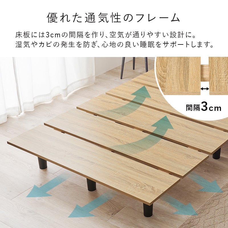 マットレス マットレス付セミダブルベッド 幅120×奥行208.5cm スチール