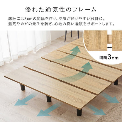 マットレス マットレス付セミダブルベッド 幅120×奥行208.5cm スチール