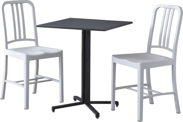 ダイニングテーブル スクエア 幅60×奥行60×高さ73cm ダイニング家具 ブラック スチール