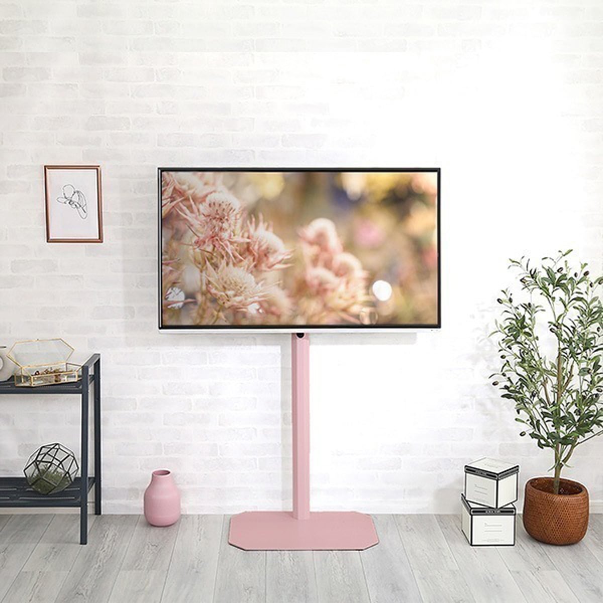 テレビ台 大人かわいいインテリア 八角壁寄せテレビスタンド ハイタイプ テレビスタンド TV台 韓国