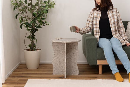 サイドテーブル 幅40×奥行40×高さ48cm ライトグレー ホワイト ミニテーブル