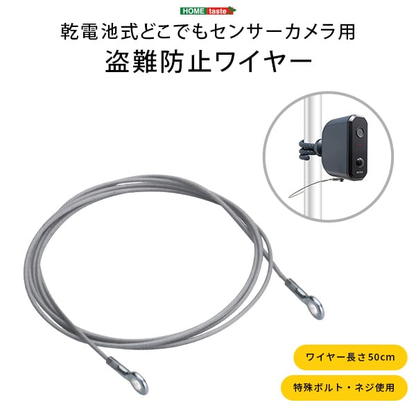 乾電池式どこでもセンサーカメラ用 盗難防止ワイヤー カメラ用ワイヤー セキュリティワイヤー ロック