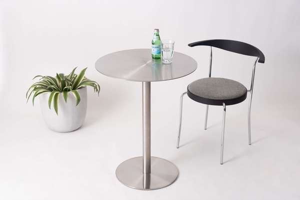 ダイニングテーブル カフェテーブル ラウンド 幅60×奥行60×高さ72cm ダイニング家具 シルバー