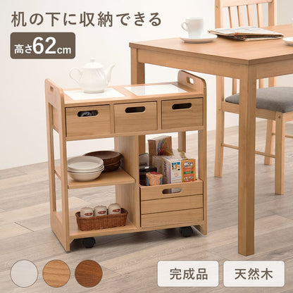 ワゴン キッチンワゴン 56×30×62cm キッチン収納 キャスター付き 引き出し付き 完成品