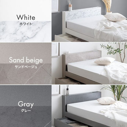 マットレス付き シングル 宮棚&コンセント付引き出し収納ベッド ベッドマットレス 敷布団 幅98×奥行207cm