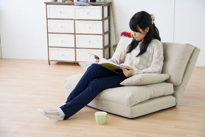 フロアチェア エリス 3WAYソファベッド 幅90×奥行66×高さ55cm ダイニングチェア リクライニング 完成品 スチール