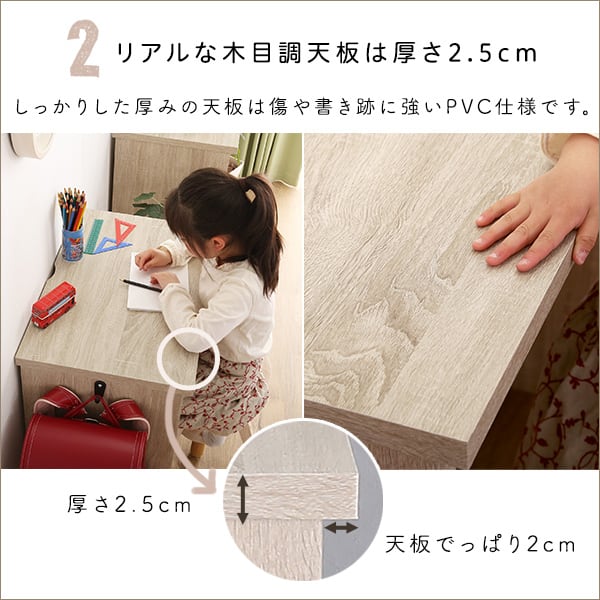 シンプルデスク60cm幅+サイドラック30cm幅セット シンプルデスク 学習デスク 勉強机 60幅