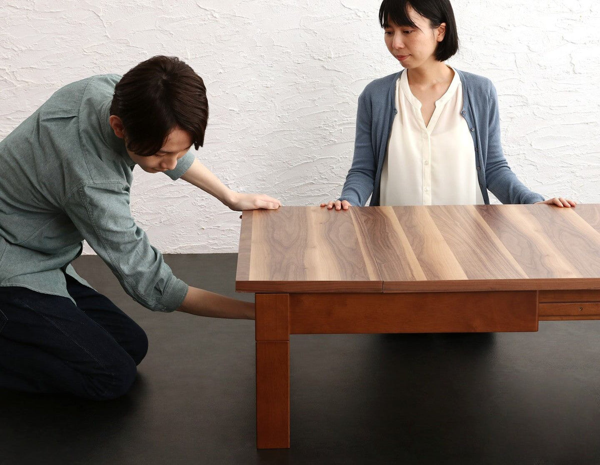 こたつ 3段階伸縮こたつテーブル ワイデンアルファ2 長方形 80×120~180cm こたつセット