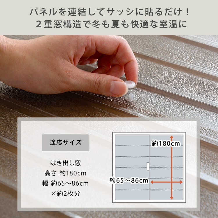 すりガラス調断熱二重窓パネル 12枚入り (6枚×2セット) 二重窓パネル UVカット 断熱