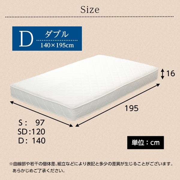 ボンネルコイルスプリングマットレス (ダブル用)※ロール梱包でラクラク搬入可能!※ ダブル用 ベッド