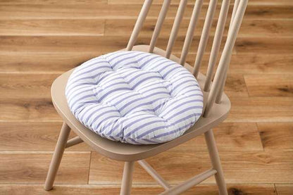 ファブリック シートクッション 幅38×奥行38×高さ5cm 完成品 ブルー ホワイト
