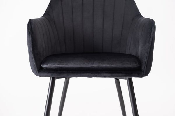 ダイニングチェア 幅55×奥行58×高さ84.5cm ダイニング家具 ブラック グレー スチール