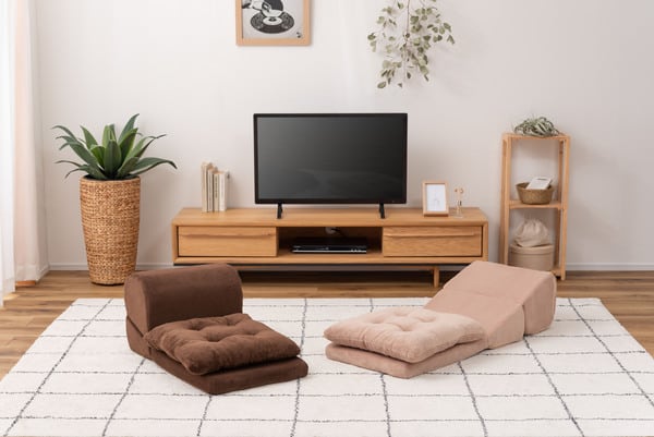 フロアチェア TV枕座布団付M 幅40×奥行48×高さ27cm チェア ダイニングチェア 回転チェア