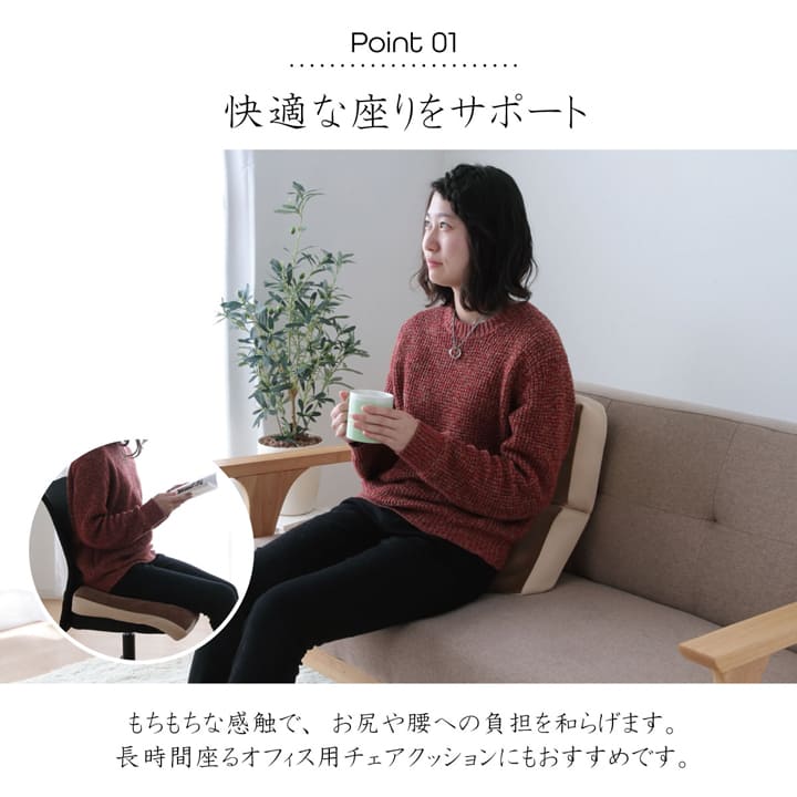 シート MO-RU(モール) 2連座布団 ブラック 42X42 42×42×8cm 日用品 ラック