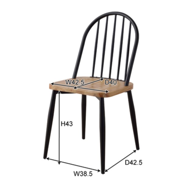 ダイニングチェア ワーカーチェア 幅43×奥行54×高さ90.5cm ダイニング家具 完成品 チェア
