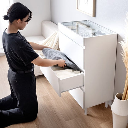 チェスト 幅60cm Panna ショーケース付きチェスト 衣類収納 天然木