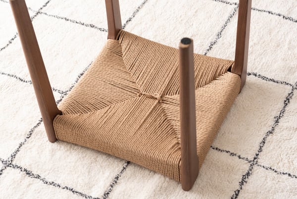 ペーパーコードスツール 幅40×奥行40×高さ46cm オットマン 腰掛け 完成品 チェア 天然木