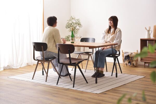 ダイニングチェア 幅46×奥行50×高さ78cm ダイニング家具 完成品 ブラック スチール