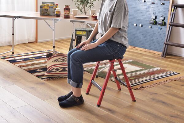 ステップスツール H 幅36×奥行39×高さ45cm オットマン 腰掛け 折りたたみ 完成品
