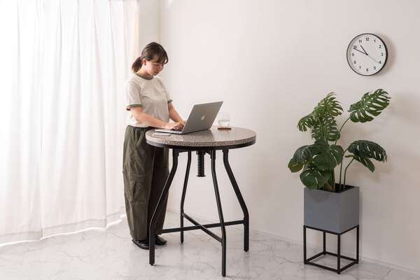 ダイニングテーブル ハイテーブル 幅80×奥行80×高さ92cm ダイニング家具 ハイタイプ 昇降 ブラック 昇降式 スチール