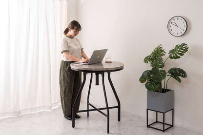 ダイニングテーブル ハイテーブル 幅80×奥行80×高さ92cm ダイニング家具 ハイタイプ 昇降 ブラック 昇降式 スチール