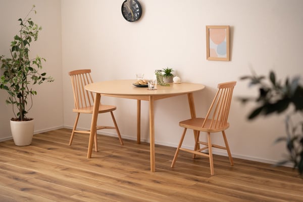 ダイニングテーブル 変形 ラウンドテーブル 幅120×奥行109×高さ72cm ダイニング家具 北欧