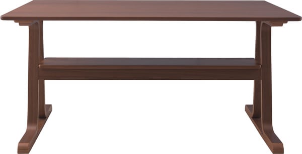 ダイニングテーブル 幅130×奥行80×高さ63cm ダイニング家具 棚付き 北欧 ブラウン レトロ