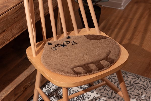 アニマルシートクッション キャット 幅40×奥行40×高さ1.8cm 日用品 完成品 組立不要 ベア