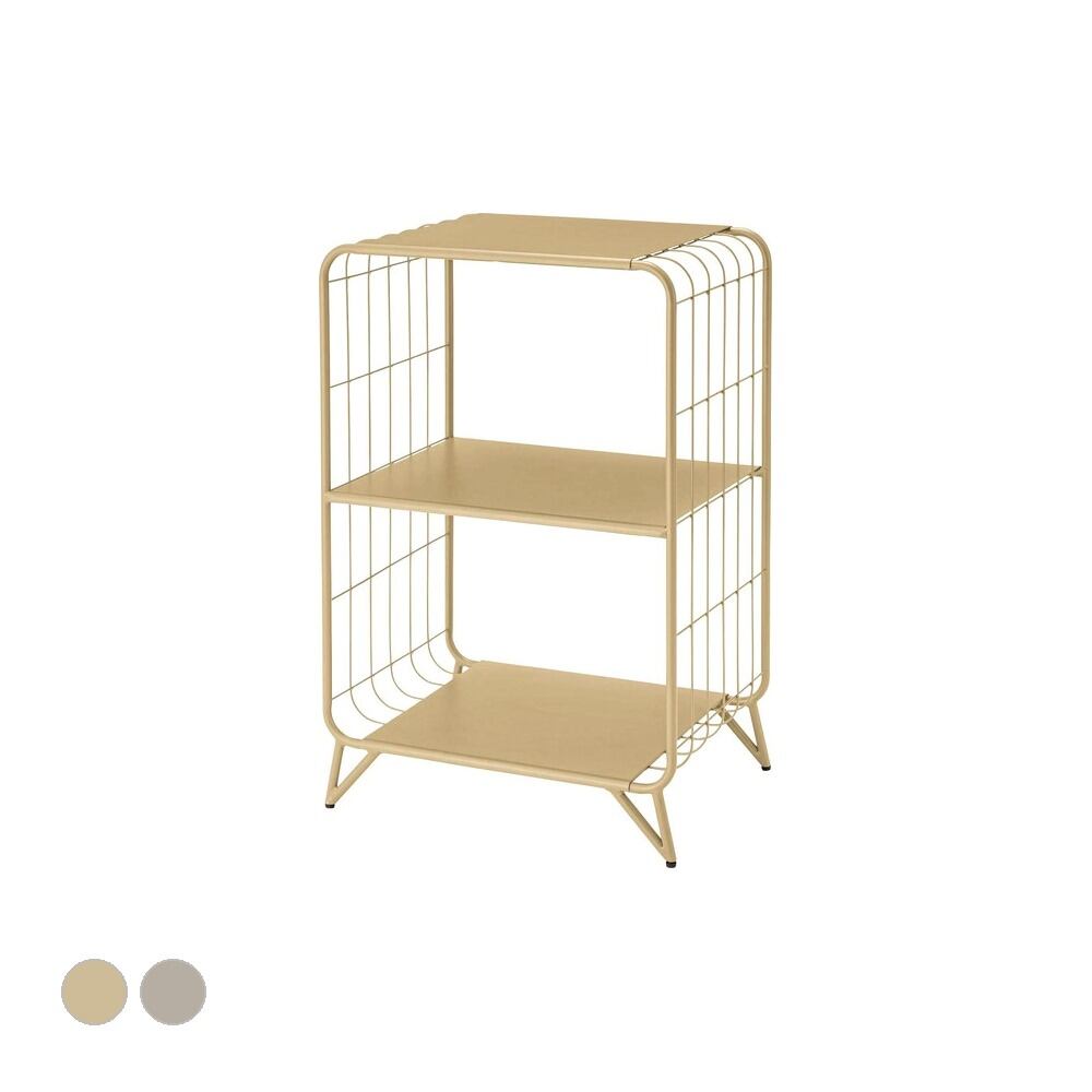ストレージ シェルフ 幅47.5×奥行36.5×高さ73cm リビング収納 3段 完成品 スチール