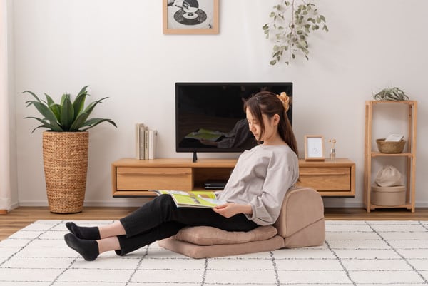 フロアチェア TV枕座布団付M 幅40×奥行48×高さ27cm チェア ダイニングチェア 回転チェア