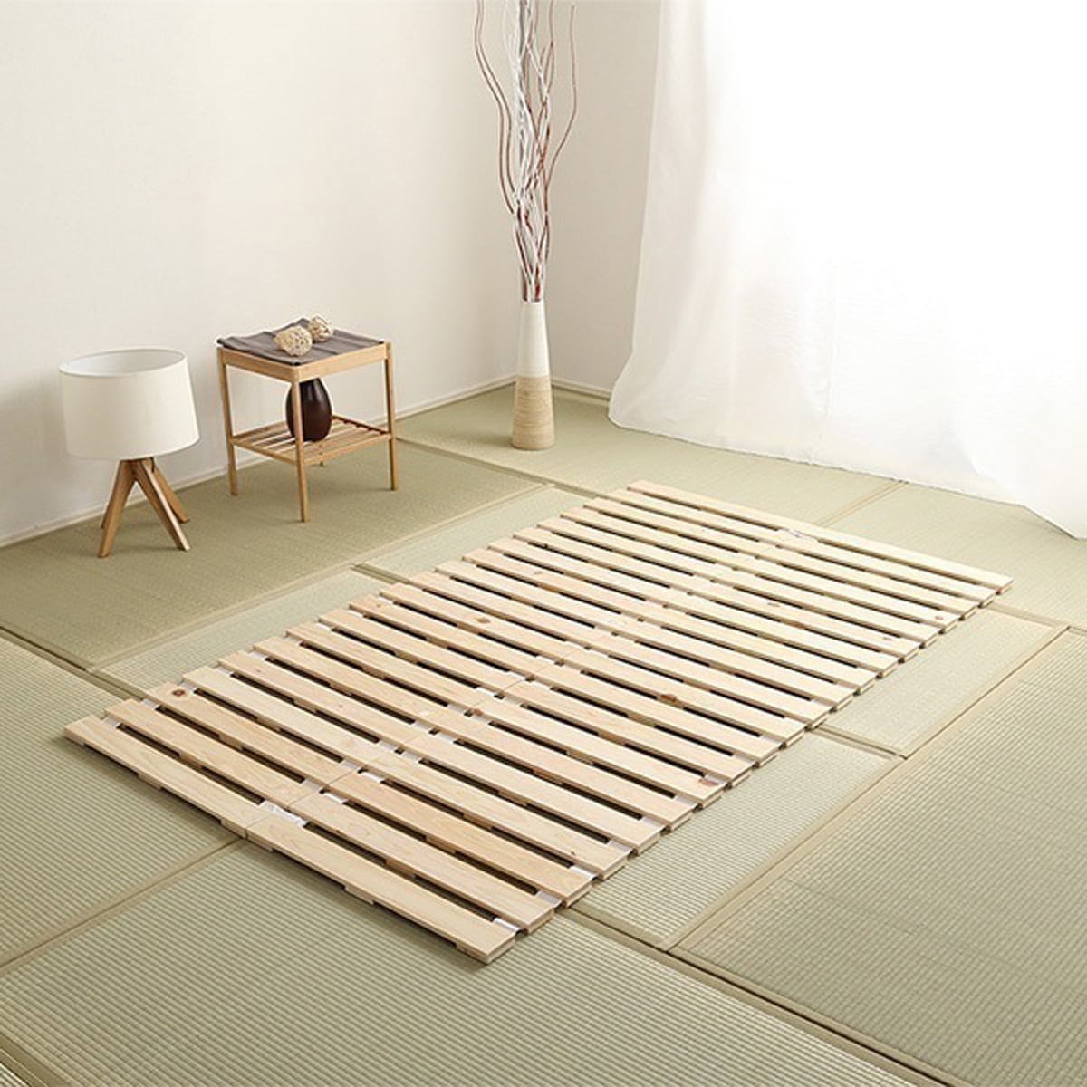 マット すのこベッドロール式 檜仕様(セミダブル) 120x200x2.5cm 家具 インテリア
