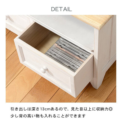 テレビ台 TV台(アンティークホワイト) (約)幅94×奥行34×高さ40cm