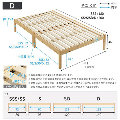 2分で完成!組立簡単ベッド ハイタイプ (ダブル) すのこベッド ベッド 工具不要 組み立て 簡単