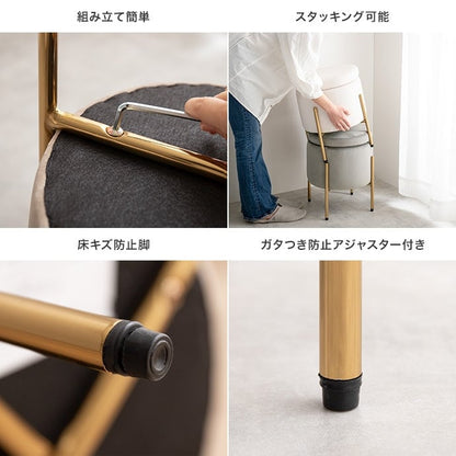 スツール 幅35cm Etincelle 収納付きスツール ダイニングチェア デザインチェア スチール