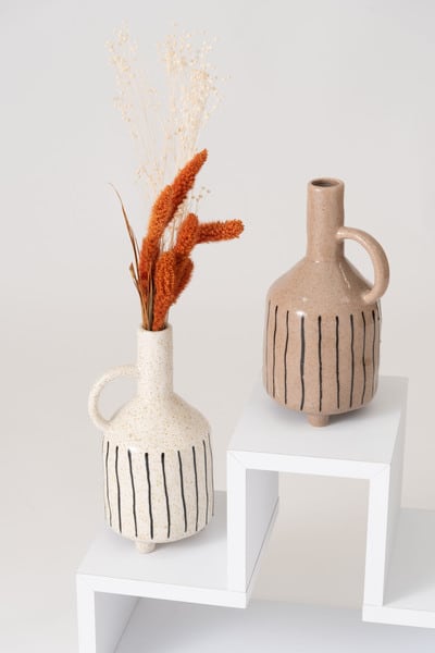 フラワーベース 幅14.5×奥行13×高さ27.5cm ベースオブジェ 完成品 組立不要 北欧 花瓶