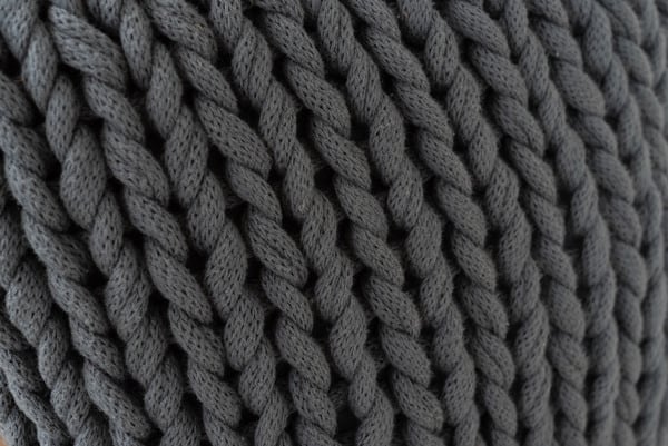 ファブリック ニットクッション 幅40×奥行40×高さ16cm 完成品 ブルー