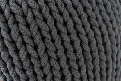 ファブリック ニットクッション 幅40×奥行40×高さ16cm 完成品 ブルー