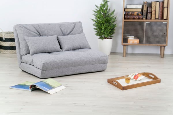 フロアチェア エリス 3WAYソファベッド 幅90×奥行66×高さ55cm ダイニングチェア リクライニング 完成品 スチール