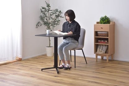 ダイニングテーブル スクエア 幅60×奥行60×高さ73cm ダイニング家具 ブラック スチール