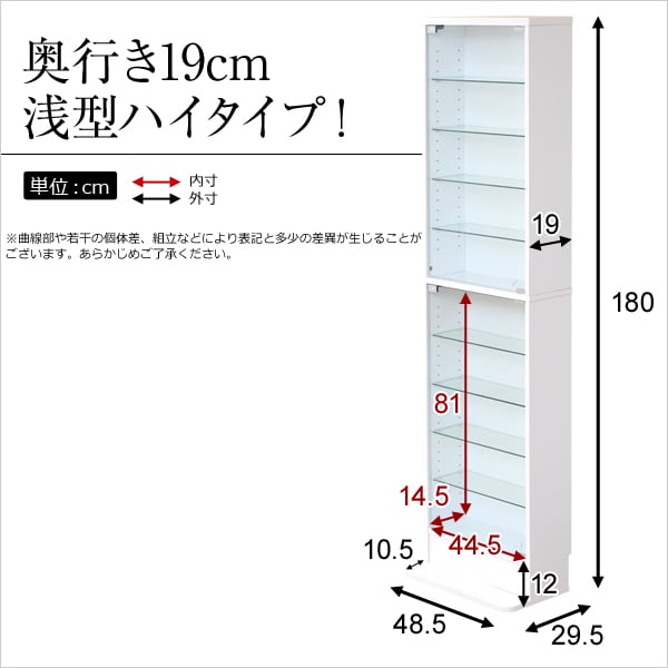コレクションラック 浅型ハイタイプ コレクションケース 壁面収納 ディスプレイケース リビング収納