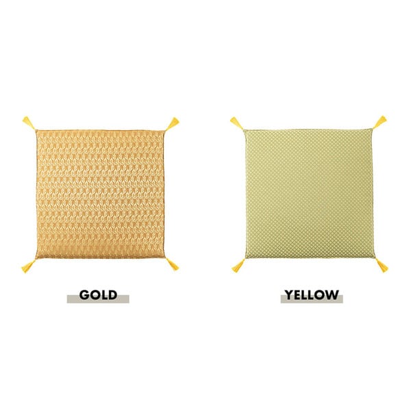 ホウジ 座布団 幅70×奥行70×高さ7cm 日用品 完成品 組立不要 撥水 ゴールド イエロー
